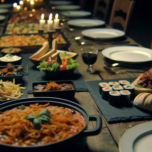 an array of food on the table