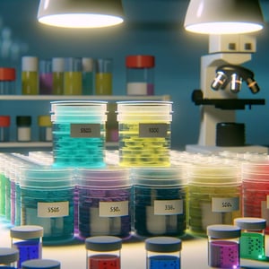 close up of bioinks for 3D in a lab