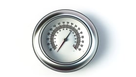 full outdoor thermometer laying down in frame with no background