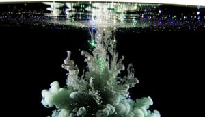 glitter ink in water