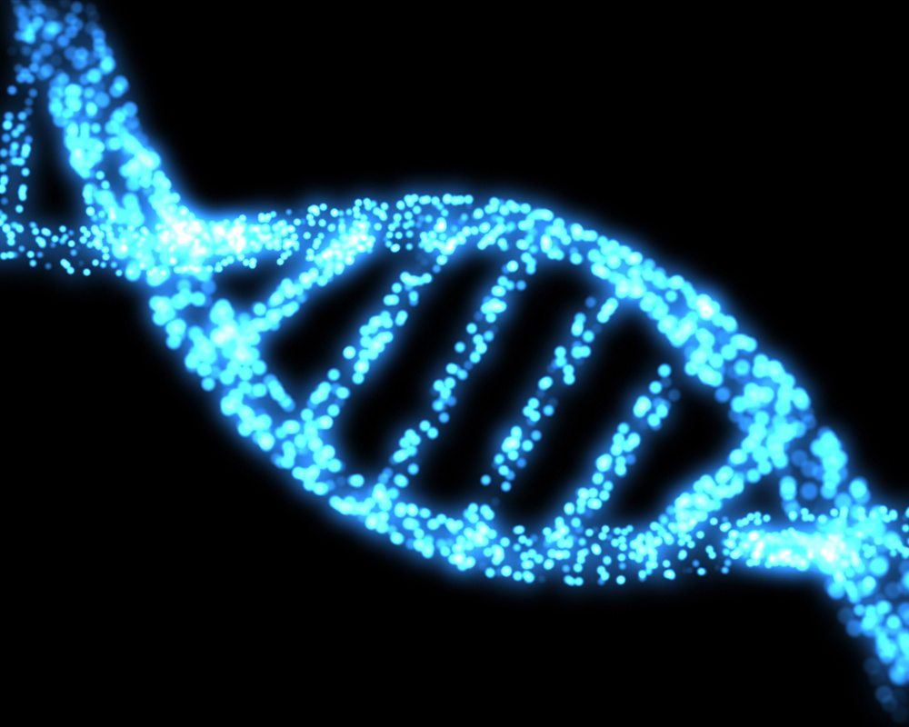 Blue DNA helix background
