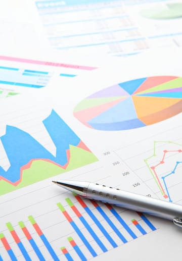 Data chart and pen