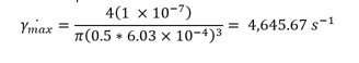 Calculate the shear rate