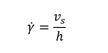 Shear rate of relative motion