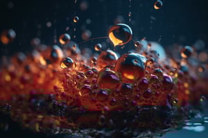 Molecules in fluid state - stock image