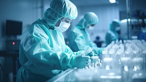 Pharmeceutical production line - stock image-min