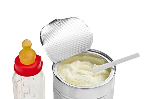 close up of a baby powder milk
