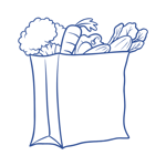 grocery bag or ingredients